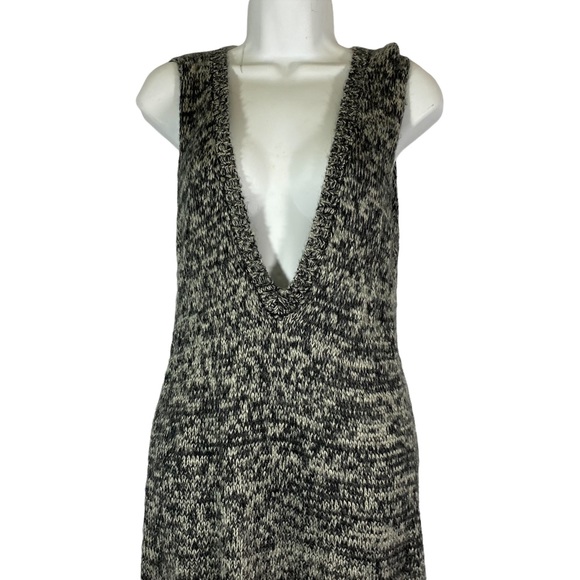 Krochetta By Papillon Gray Knitted V Neck Jumper Dress Size Large - Picture 5 of 6